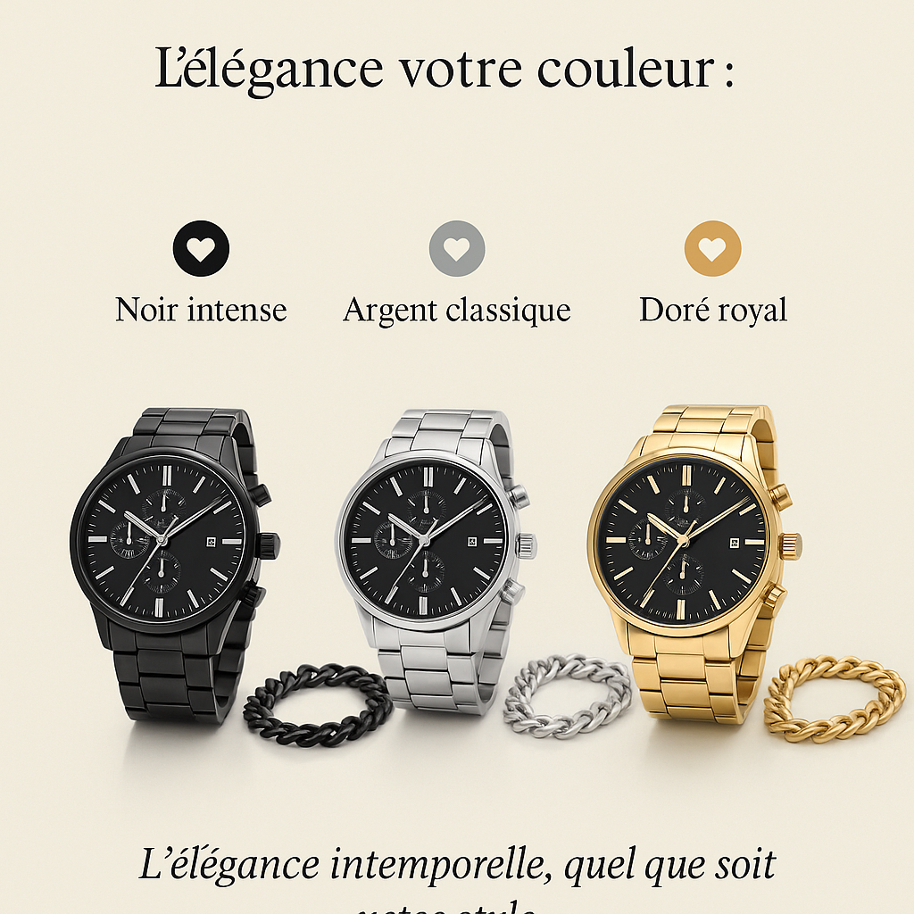 Montre Chronographe Élégance - Bracelet offert